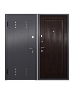 Дверь входная для квартиры металлическая 950х2050 левый серый коричневый Nobrand