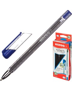Ручка шариковая К11 неавт M 1мм треуг корп масляная синяя Kores