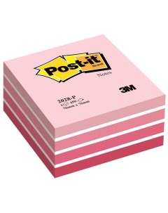 Бумага для заметок с липким слоем Post it Розовая пастель 76х76 мм 450 листов 3m