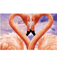 Картина по номерам Влюблённые фламинго 50х40 Selfica