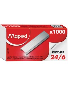 Скобы для степлера Standard 24 6 никелированные 1000 шт уп Maped