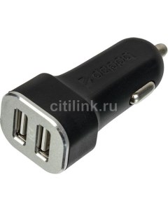 Автомобильное зарядное устройство GA 3003W 2xUSB 8 pin Lightning Apple 12Вт 2 4A черный Deppa