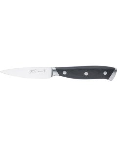 Нож кухонный 50446 универсальный для чистки овощей и фруктов 90мм заточка прямая стальной черный сер Gipfel