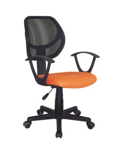 Кресло Flip MG 305 на колесиках сетка ткань черный оранжевый Brabix