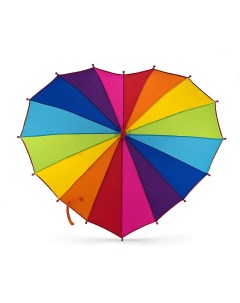 Зонт трость C932 4315 RainbowHeart Радуга Fulton