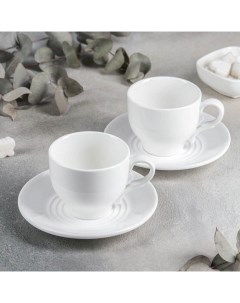 Набор чайный 4 предмета чашка 220 мл 2 блюдца цвет белый Wilmax