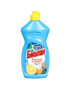 Средство для мытья посуды Биолан Апельсин Лимон 450 мл 6 шт Nobrand