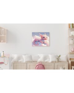 Постер Art 0664 Розовый дракон на облаках 40x50 Divino decor
