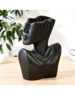 Ваза керамика Изящный профиль h 28 см чёрный Sima-land