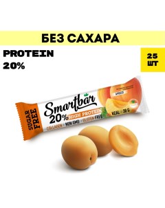 Батончики протеиновые без сахара Абрикос в йогуртовой глазури 25 шт х 38 г Smartbar
