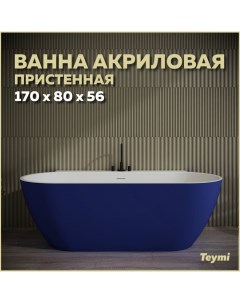 Ванна акриловая пристенная Aina 170x80x56 синяя матовая T130120 Teymi