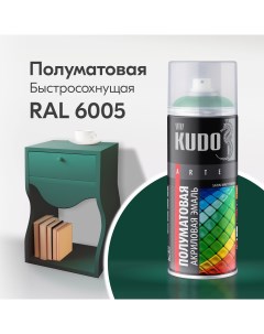 Краска аэрозоль акриловая сатин RAL 6005 темно зеленая 520 мл ku 0a6005 Kudo