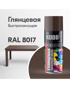 Аэрозольная акриловая краска KU A8017 глянцевая 520 мл коричневая Kudo