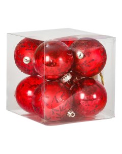 Набор елочных шаров красный 8 см 8 шт Unique treasures