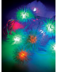Световая гирлянда новогодняя пушистые шарики KOC_GIR30LEDRUBBALL1 2 9м разноцветный Космос