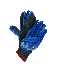 Перчатки садовые с рельефным покрытием черно синие р 10 1 пара Nobrand