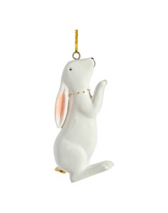 Елочная игрушка Кролик 1 шт разноцветный Снежное кружево