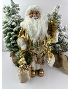 Фигурка новогодняя Дед Мороз в золотой шубе 45х25 Led