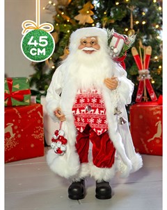 Новогодняя фигурка Дед Мороз в Длинной Белой Шубке MT 150323 2 45 19x23x45 см Maxitoys