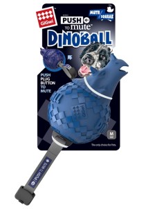 Жевательная игрушка для собак Динобол Т рекс с отключаемой пищалкой длина 13 см Gigwi