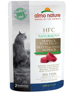 Влажный корм для кошек Cat HFC Natural Plus с филе полосатого тунца 55г Almo nature