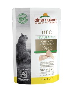 Влажный корм для кошек Cat HFC Natural Plus с куриными бедрышками 55г Almo nature