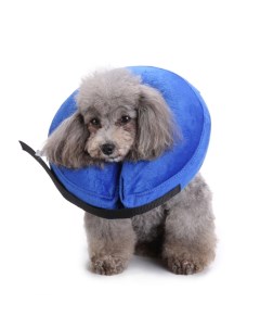 Защитный воротник для кошек и собак надувной синий полиэстер размер M Bentfores