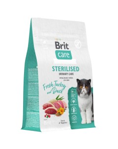 Сухой корм для кошек Care Cat Sterilised Urinary Care при МКБ индейка утка 7 кг Brit*
