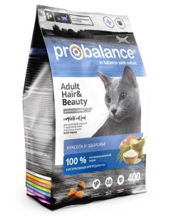 Сухой корм для кошек Adult Hair Beauty 3шт по 400г Probalance