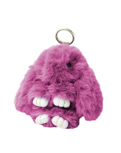 Брелок на сумку кролик из искусственного меха розовый Nobrand