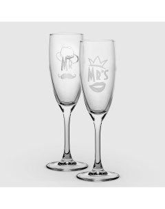 Набор бокалов для шампанского Эдем Mr Mrs 170 мл 2 шт Комфилюкс