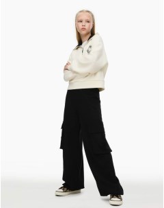 Чёрные спортивные брюки трансформеры Cargo для девочки Gloria jeans