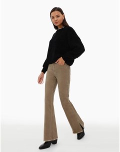 Бежевые вельветовые брюки с высокой талией Gloria jeans