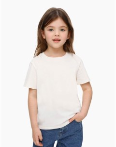 Молочная базовая футболка Straight из джерси для девочки Gloria jeans