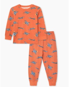 Оранжевая пижама с принтом для мальчика Gloria jeans