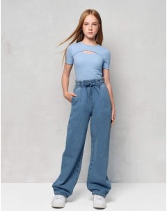 Широкие джинсы Paperbag для девочки Gloria jeans