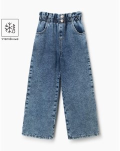 Утеплённые джинсы Long Leg Paperbag для девочки Gloria jeans