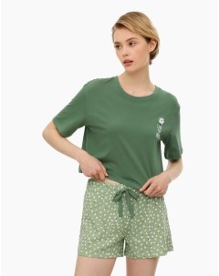 Зелёная пижама с принтом Gloria jeans