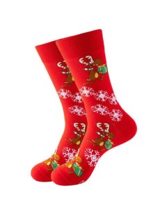 Носки рождественские красные с оленями р р 36 40 Snazzy santa