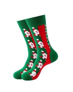 Носки рождественские зеленый с сантами р р 36 40 Snazzy santa