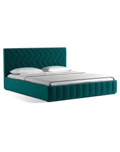 Кровать интерьерная Милана HP велюр Tenerife izumrud сине зелёный 140 200 Bravo