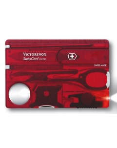 Мультитул карточка 10 в 1 красный SwissCard Lite 0 7300 T Victorinox