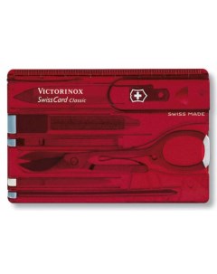 Мультитул карточка 10 в 1 красный SwissCard Classic 0 7100 T Victorinox