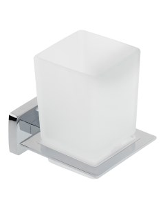 Стакан для ванной Style с держателем стекло прозрачный металл хром ST044 Fora