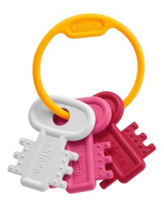 Погремушка прорезыватель Ключи на кольце розовая Chicco