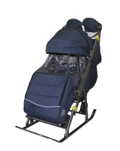 Санки коляска Snow Kids 3 3 С Джинс темно синий сумка варежки на колесах Galaxy