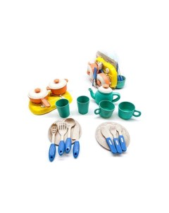 Игровой набор посуды Пластиковый 20 предметов от 3 лет в сетке 1023E D Наша игрушка