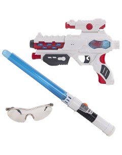 Игрушечный набор бластер меч очки со звуковыми и световыми эффектами Fun red