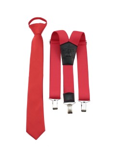 Комплект подростковый подтяжки галстук красный 1342657 Stilmark