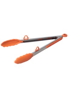 Щипцы силиконовые КМ 7513 с ручками из нержавеющей стали оранжевый 35 5 см Kamille